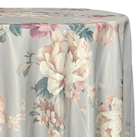 Classic white, pink, and blue pastel floral table linen table linen 