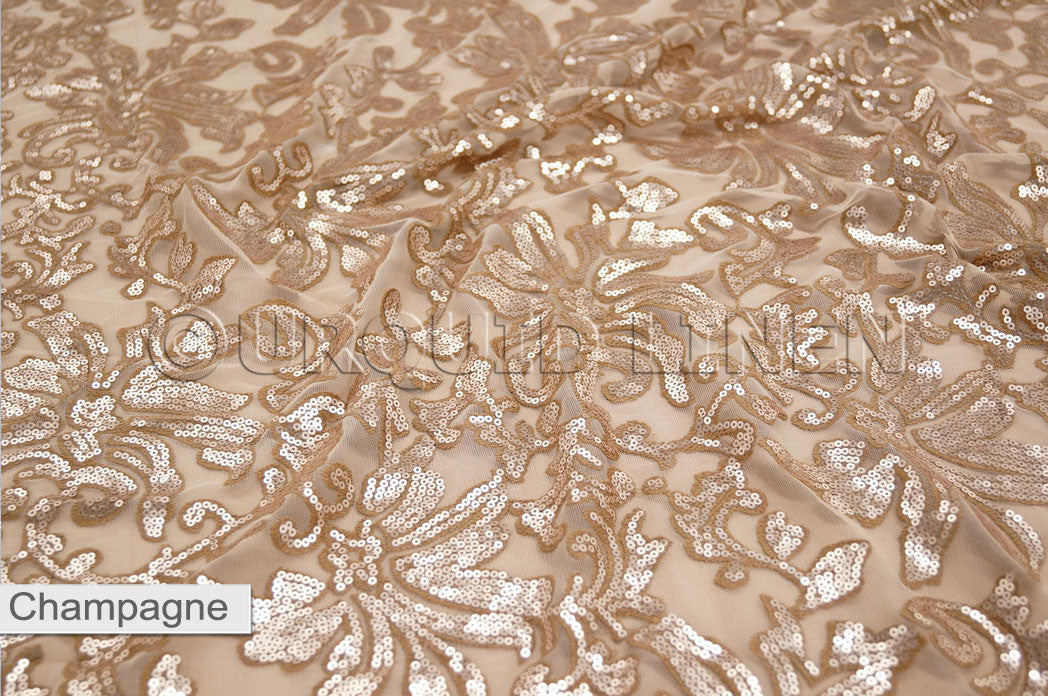 champagne lace fabric by the yard