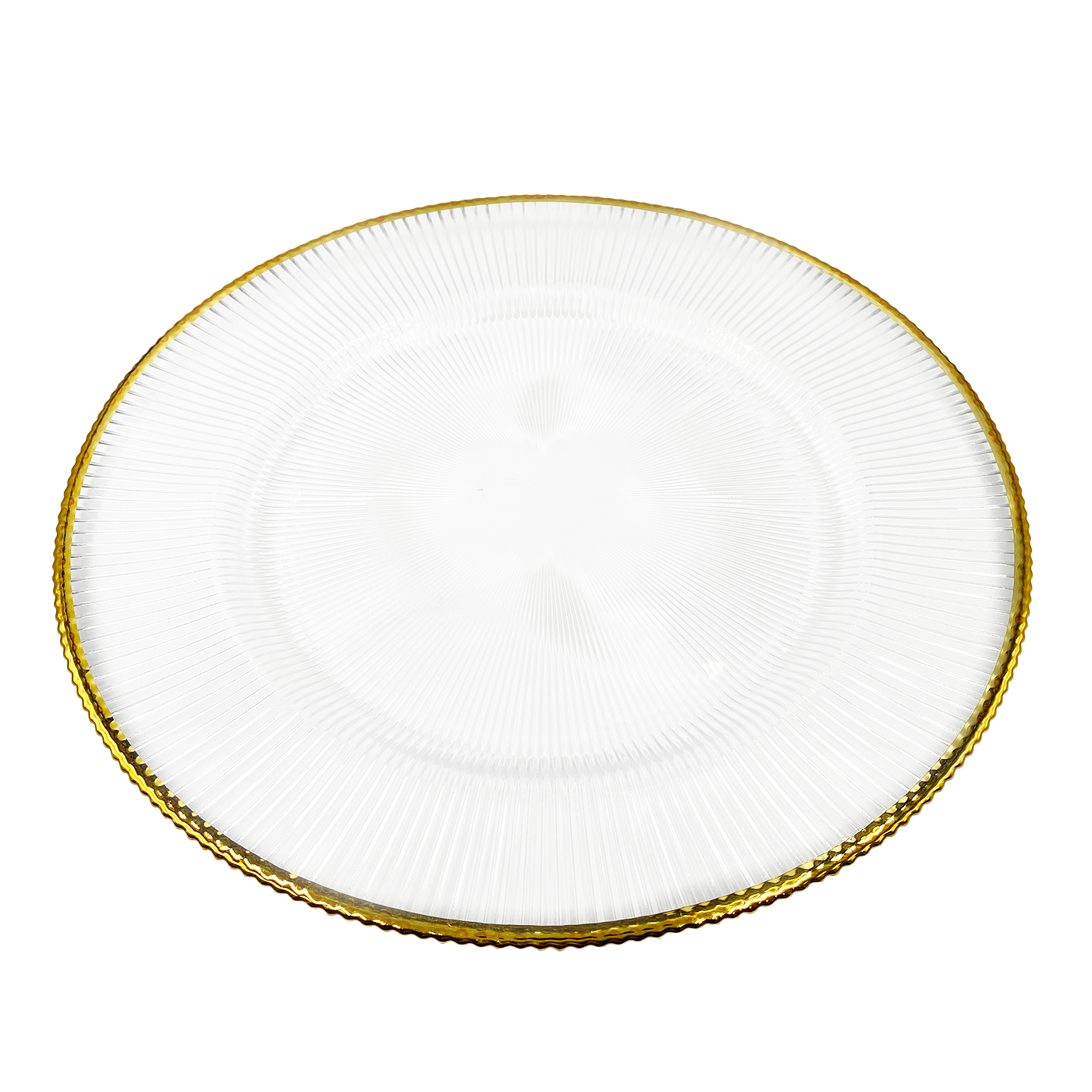 Ribbed Halo - Glass Charger Plate in Gold