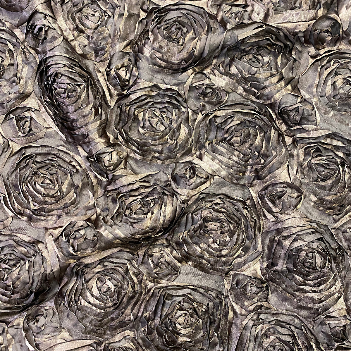 Royal Blue Satin Rosettes 3D Rose Flower Dress Fabric - OneYard