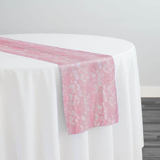 Classic Lace Table Runner in Pink 1156 – Urquid Linen