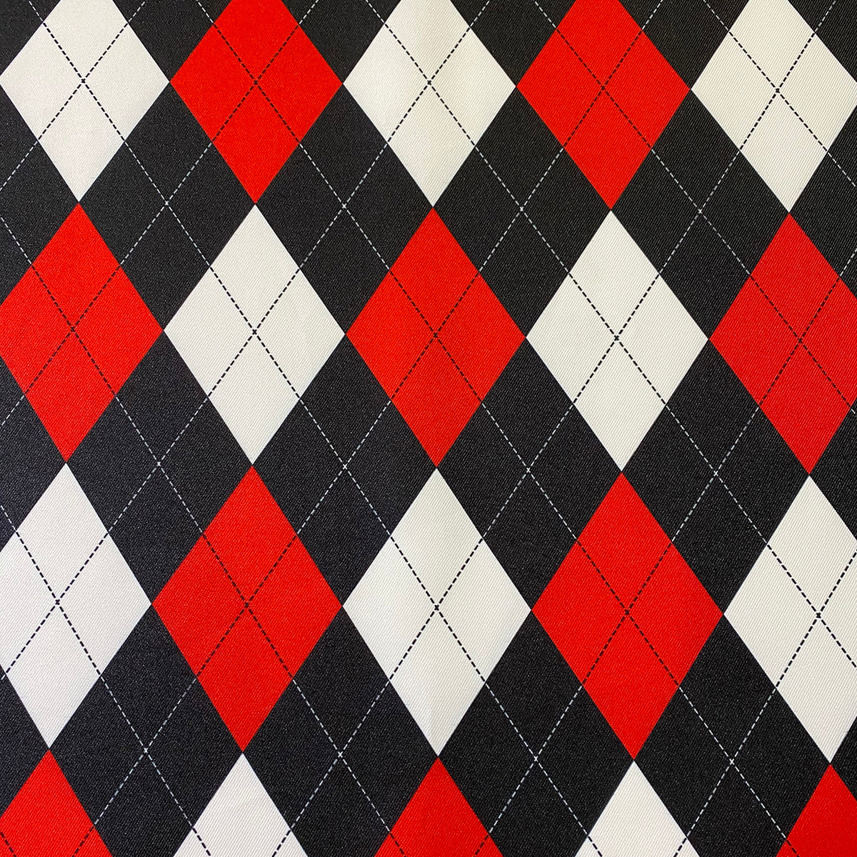 Argyle (Poly Print) Wholesale Fabric in Red Black and White – Urquid Linen