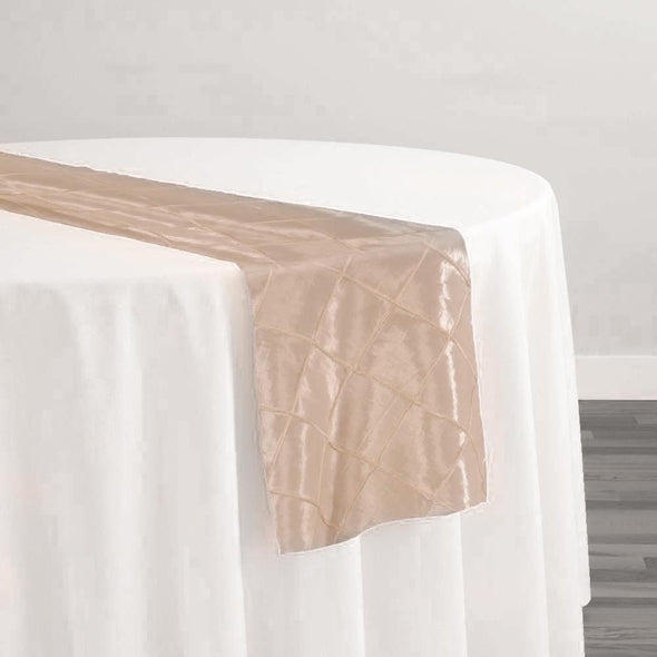 Triple Pleat Pintuck Table Linen in Chocolate