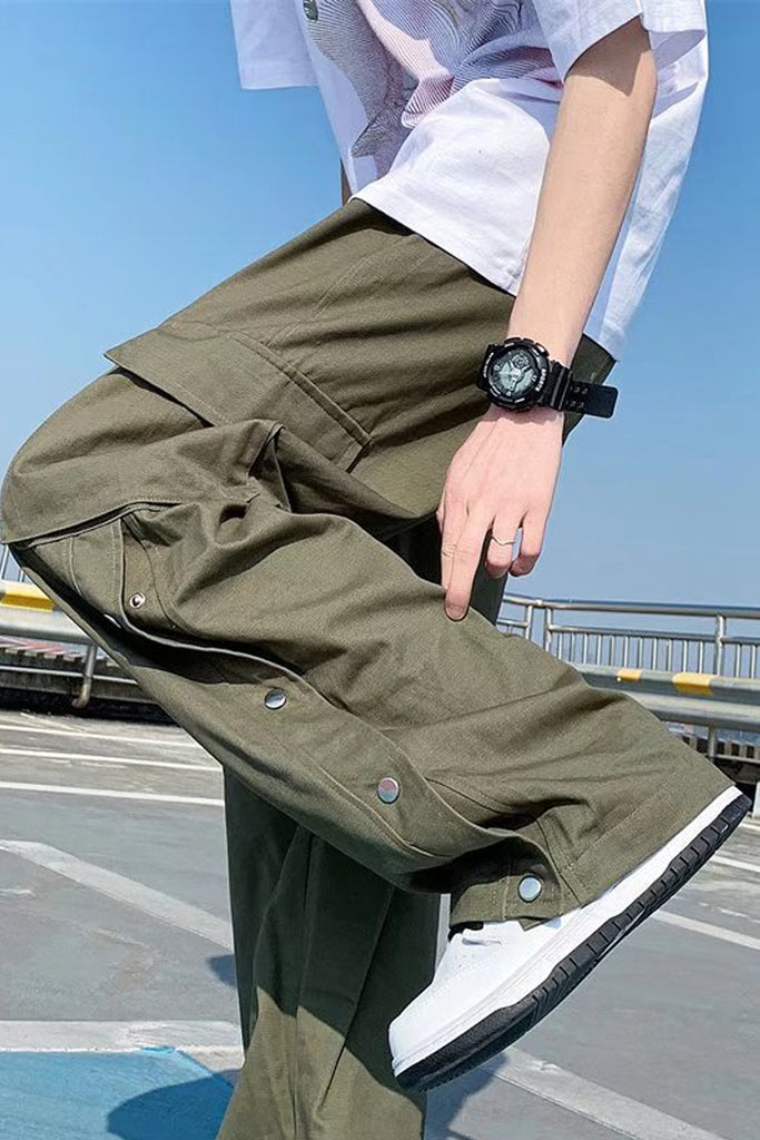 Loose Cargo Pockets Straight Casual Men Pants – Nada Outfit Land