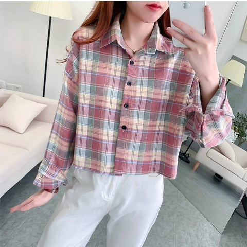 Vintage Plaid Colors Casual Tops – Nada Outfit Land