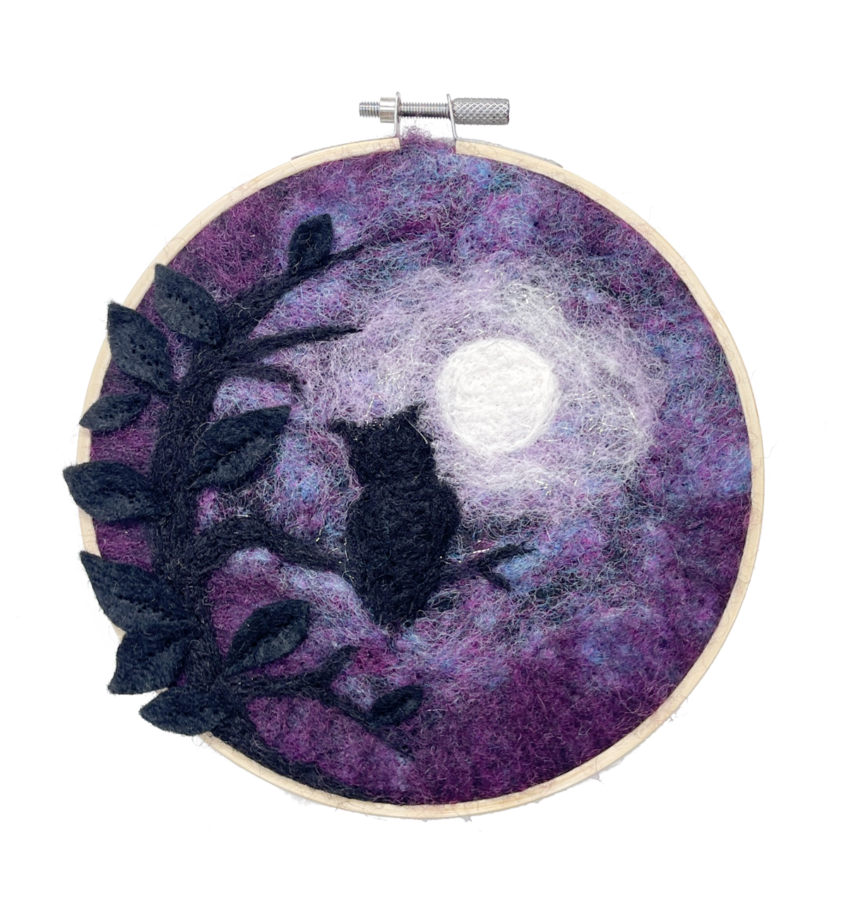 The Crafty Kit Company - Paint with Wool:Wise Old Owl in a Hoop Needle Felt Craft Kit