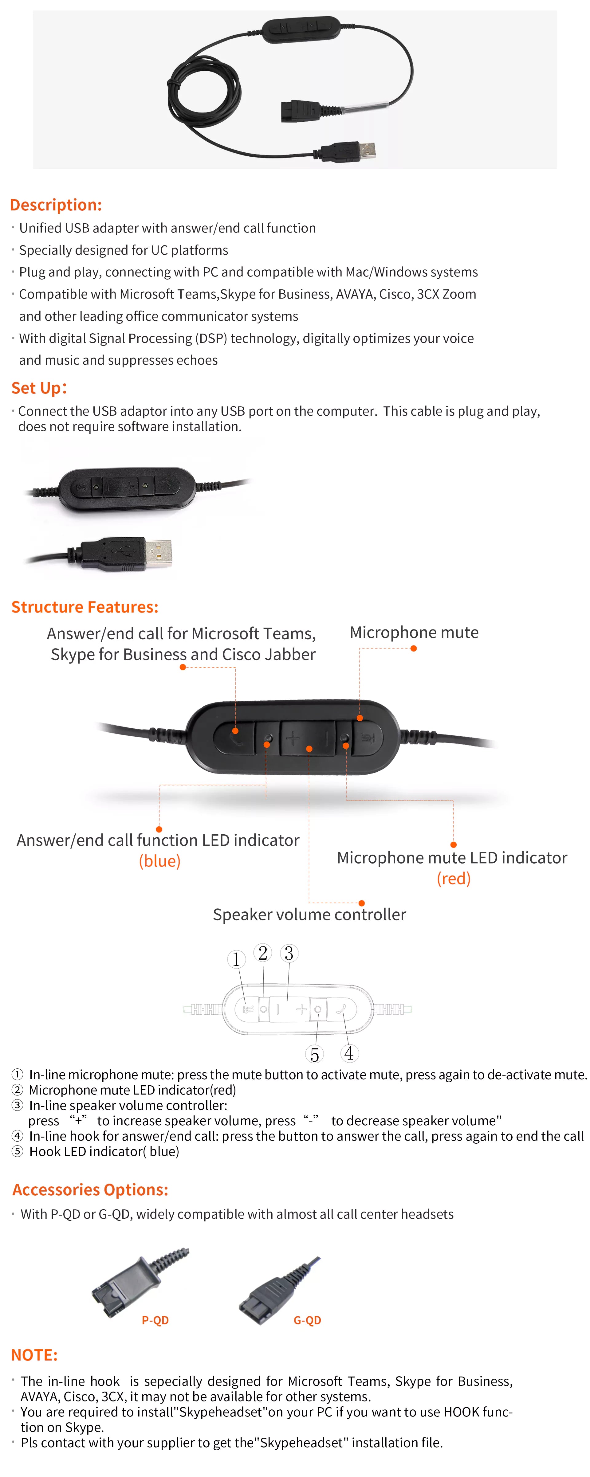 M-USB002 UC USB CABLE