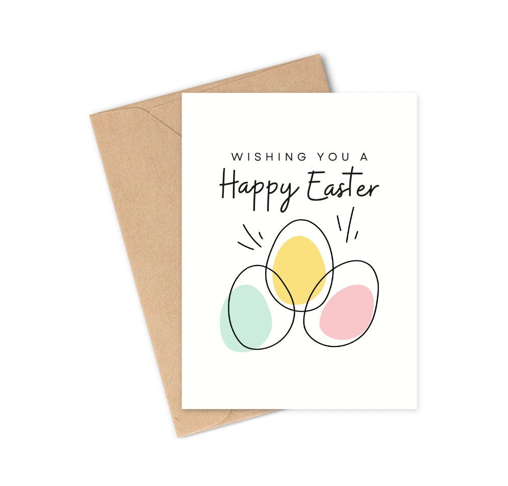 Happy Easter Aesthetic Egg Greeting Card, Modern Formal Easter Card |  Tuchels Designs