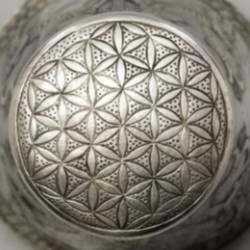 Flower of Life on metal cup from ancient Crete, Greece