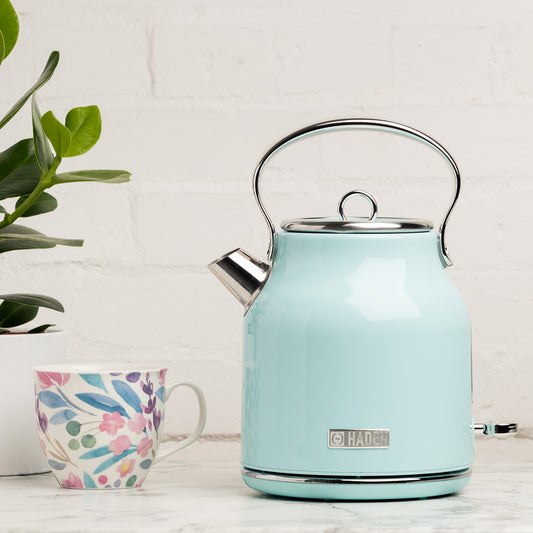 Haden Heritage 1.7L Stainless Steel Electric Kettle - Turquoise