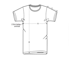 Old t-shirt unisex. size guide