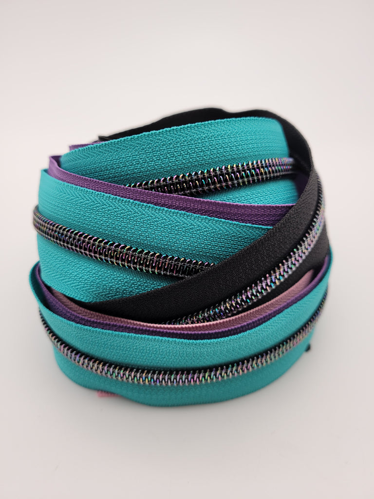 Teal & Black No.5 Size Zipper Tape 