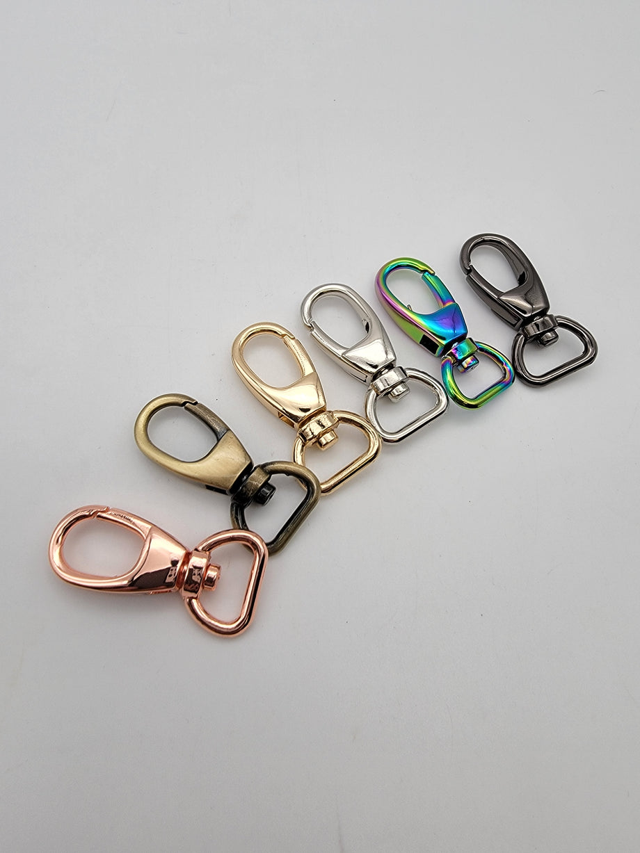 Purse Swivel Hook/ Metal Swivel Hook/ 1 Inch Antique Brass Color Swivel  Hook Set of Eight/ Purse Hardware Accessories/ D-ring 