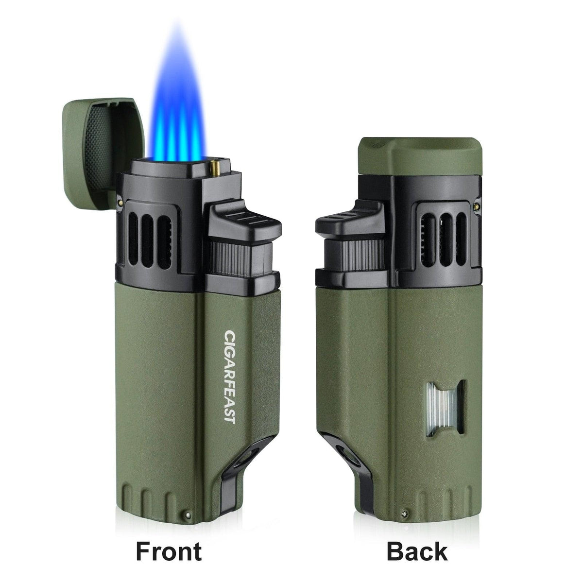 XIFEI Butane Refillable Cigar Lighter With Puncher Holder Needle Metal  Portable Multifunction Smoking Accessories SET For Men