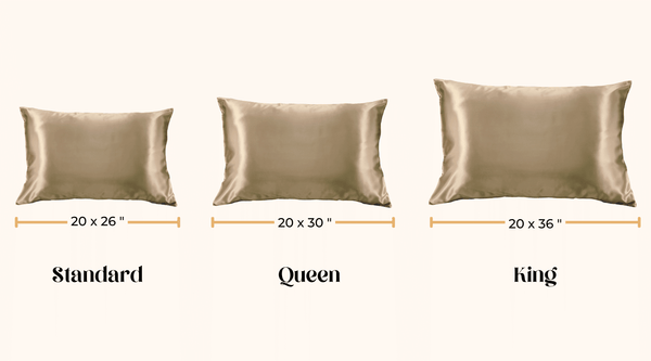 Comparison of silk pillowcase sizes | Celestial Silk Mulberry Silk Pillowcases and Accessories