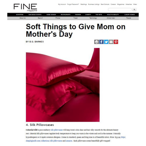 Fine Magazine Gifts for Mothers Day Celestial Silk Pillowcase