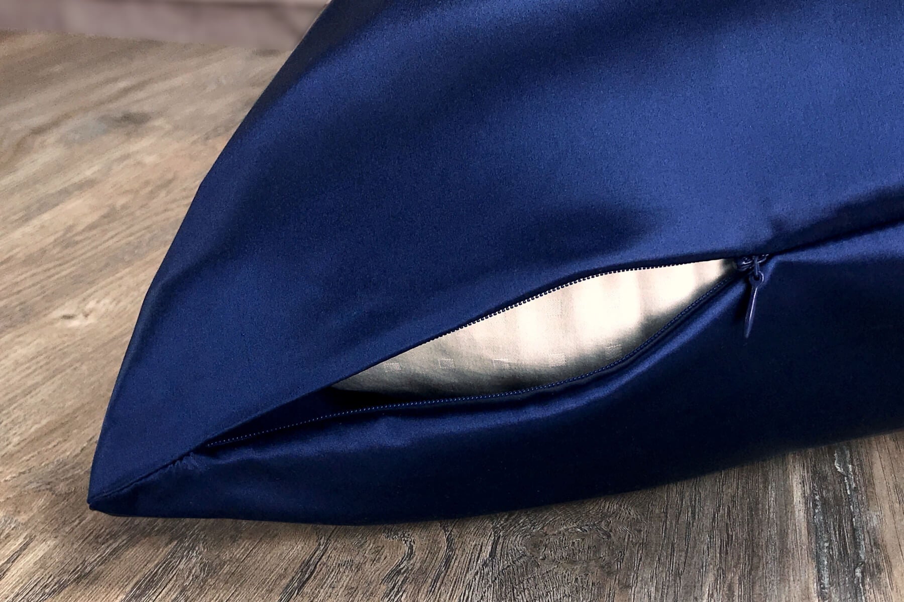 navy blue silk pillowcase