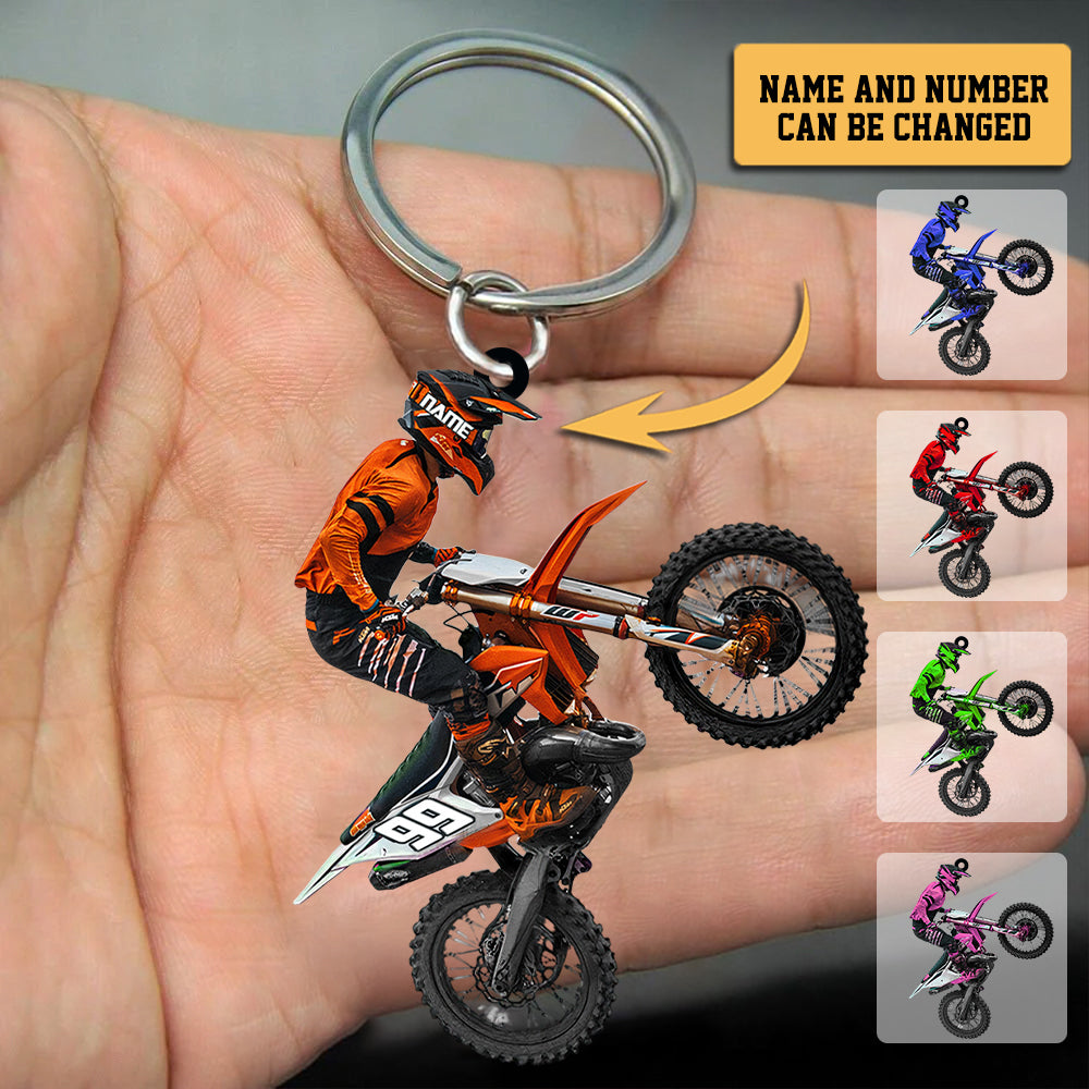 Biker Motorcycle Racing Personalized Keychain - yeetcat