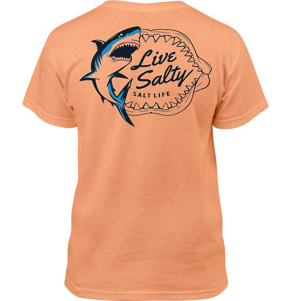 Salt Life Boys 8-20 Shark Bite Short Sleeve Graphic Youth T-Shirt, Orange, Small