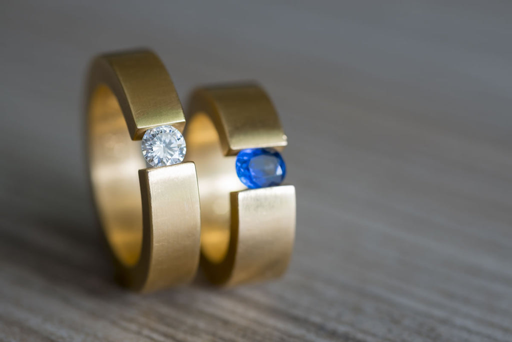 gold rings with gemstone