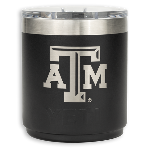 Texas A&M Block Logo Yeti White and Silver Rambler Bottle 12 oz