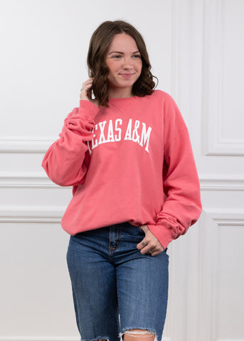  Pressbox/Royce Apparel Women's Texas A&M Aggies Comfy Cord  Pullover Sweatshirt (Medium) Team Color : Sports & Outdoors