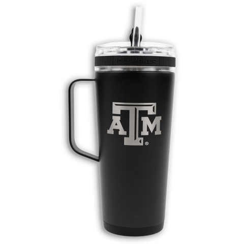 Texas A&M Block Logo Yeti White and Silver Rambler Bottle 12 oz