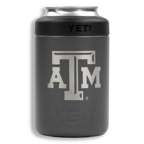 Texas A&M Block Logo Yeti White and Silver Rambler Bottle 12 oz