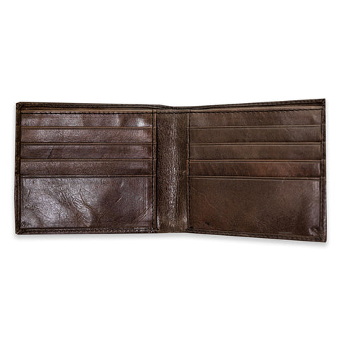 Check Leather Bifold Wallet in Vine - Men | Burberry® Official