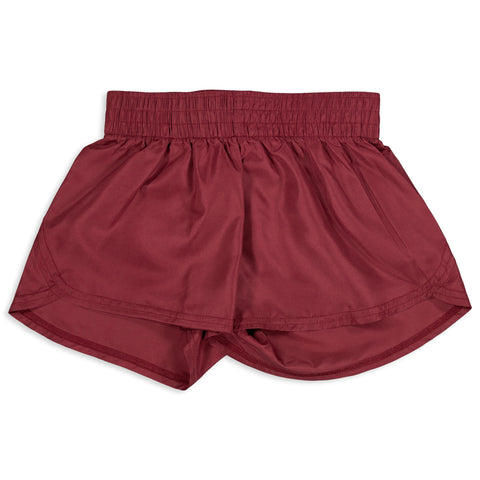 Tuff Veda Women's Active Shorts, Burgundy, Size S