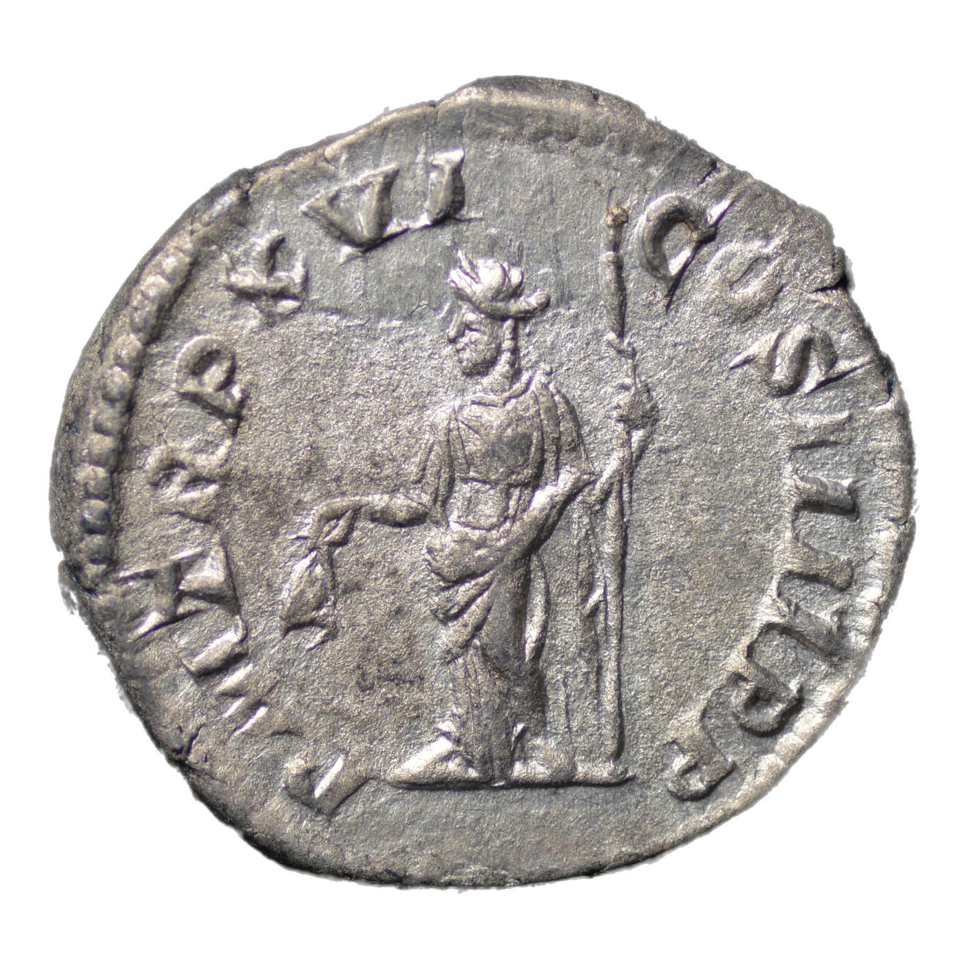 Caracalla 198-217AD AR Denarius Rome. Apollo Seated