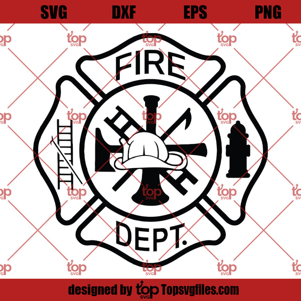 Fire Dept SVG, Firefighter SVG, Maltese Cross SVG, Fireman SVG - ohsvg
