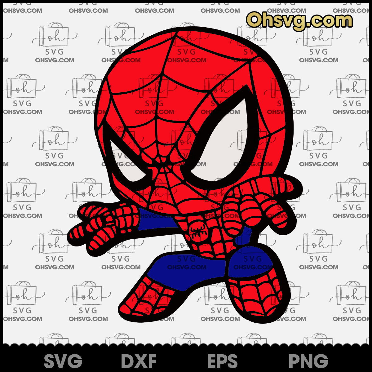 Cute Chibi Spider Man SVG, Spider Man SVG, Baby Spiderman SVG - ohsvg