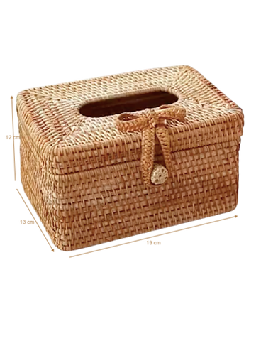 UBUD ~ Rechteckige Taschentuchboxen aus Rattan
