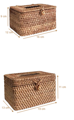 UBUD ~ Rectangular Rattan Tissue Boxes