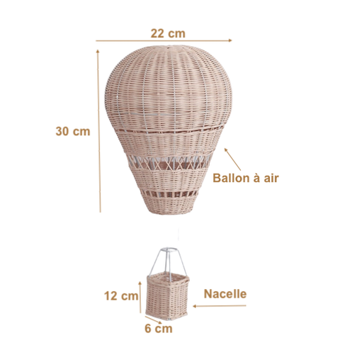 Dimensions L’ENVOL ~ Montgolfière décorative