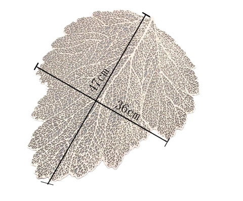 Abmessungen Durchbrochenes PVC-Tischset ~ ORIENT LEAF