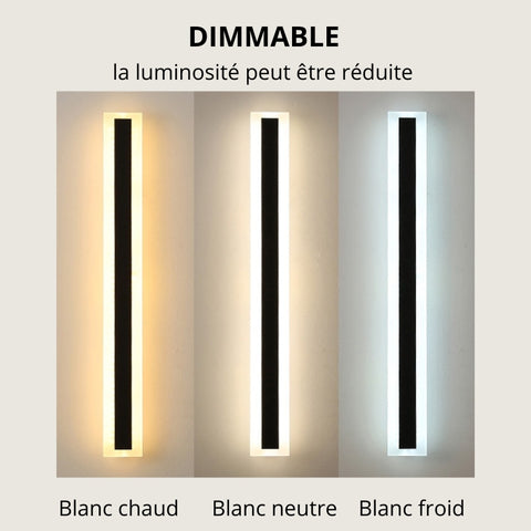 applique murale d'extérieur dimmable (réglage de la luminosité)