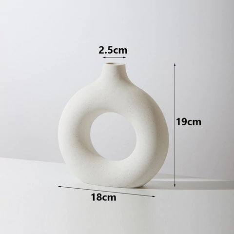 vase circulaire blanc 19 cm