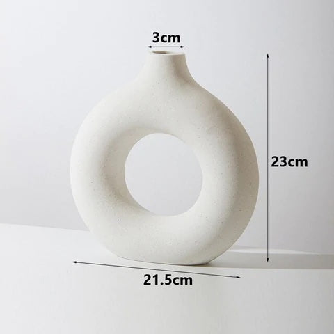 white circular vase 23 cm