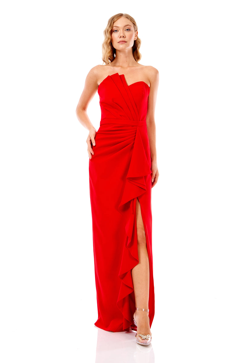 Natalie Red Ruffled Layered Peplum Dress – Unmatchedbyu