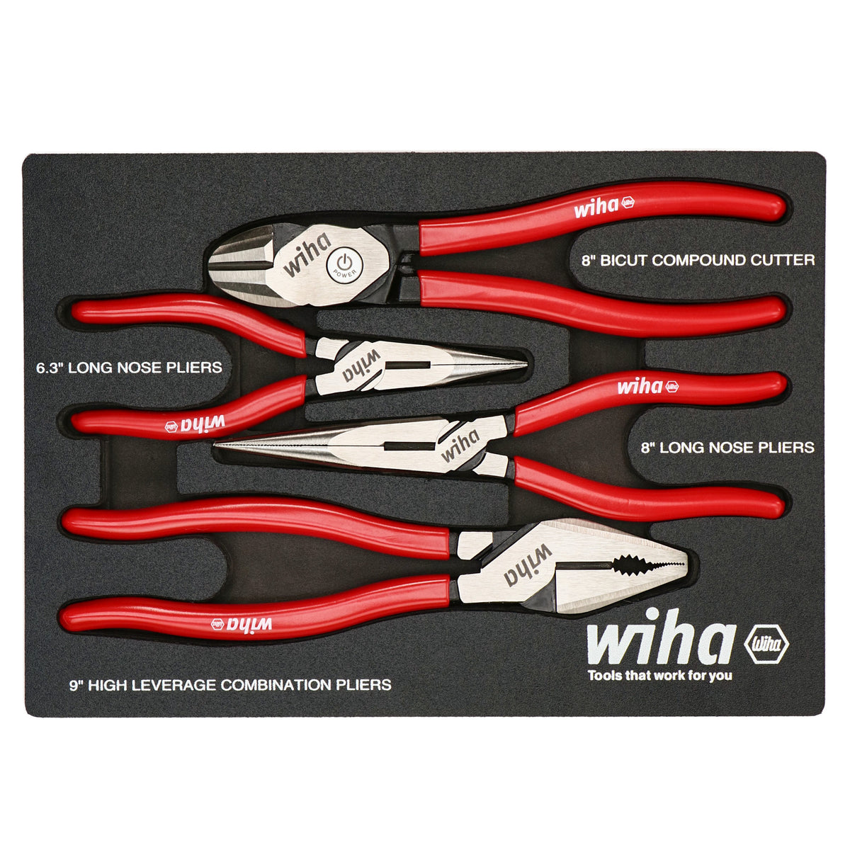 Wiha 32608 Soft Grip Pliers & Cutters 8 Pc. Set