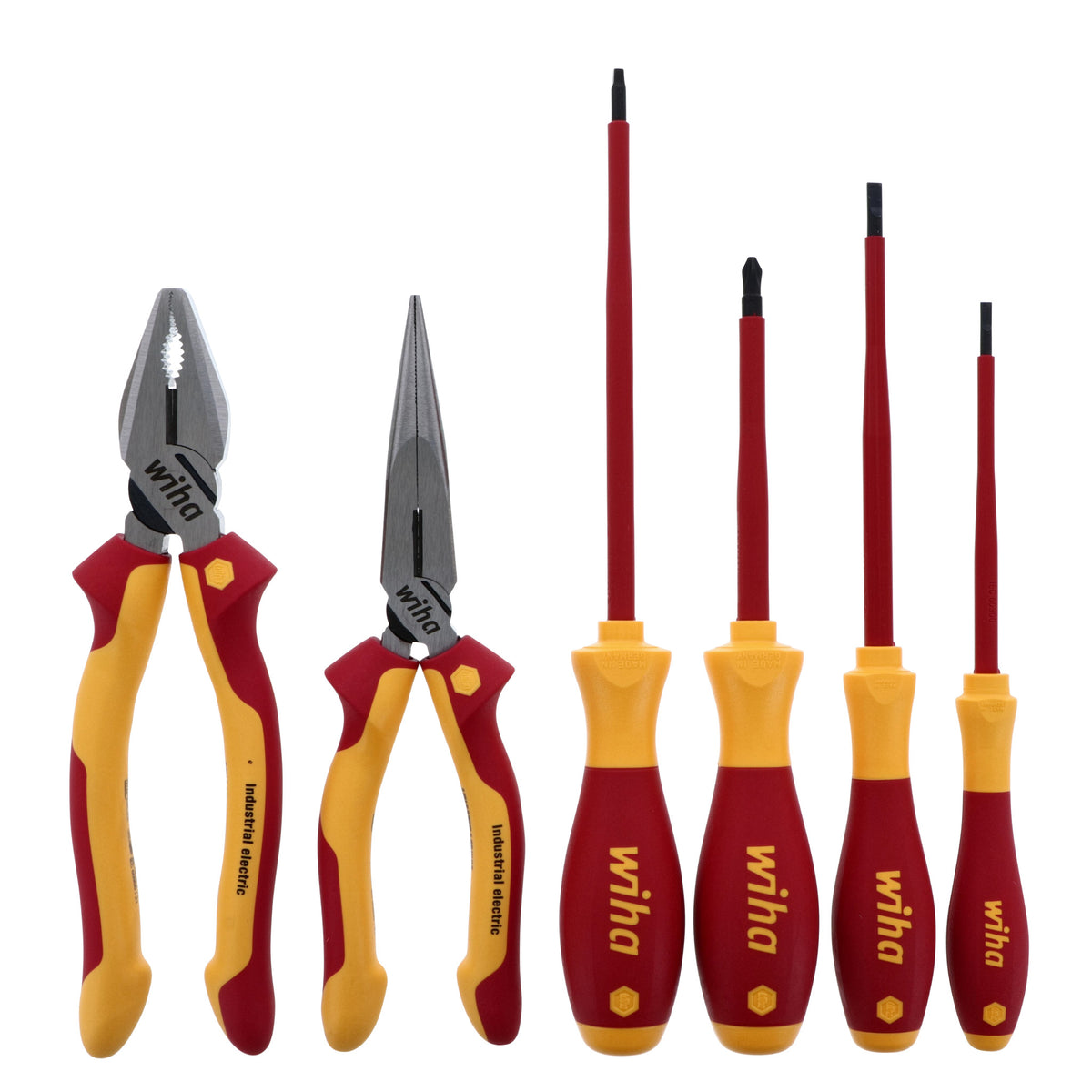 Wiha 32985 Insulated Industrial Pliers/Drivers Set