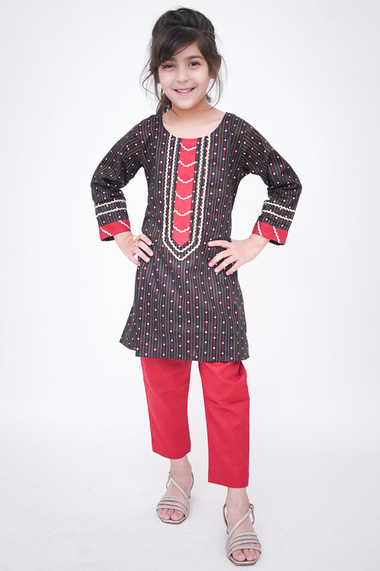 Voilet Shibori Printed Kurta Trouser Set  Varanga