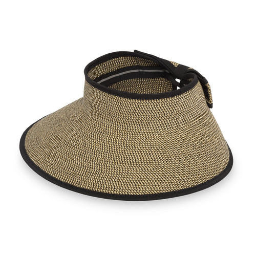 JNGSA Wide Trim Visor Hat for Women, Straw Beach Sun Hat Sun Visor