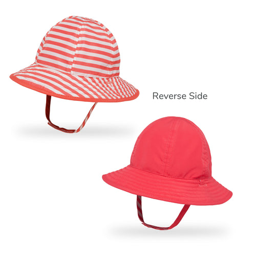 Womens Tencel Bucket Hat Red and White - Cariki
