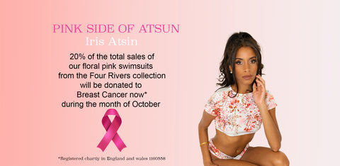 breast cancer month awareness support through our 20% donation pink floral swimsuits range