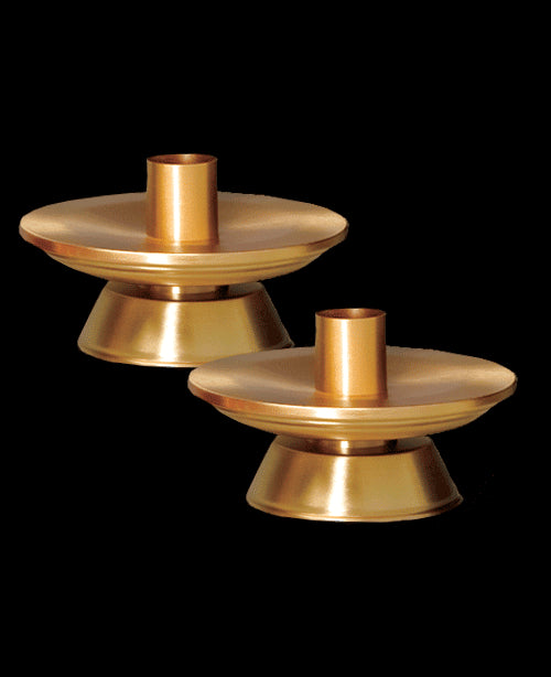 ALTAR CANDLESTICKS - POLISHED BRASS - 1-1/2 SOCKET