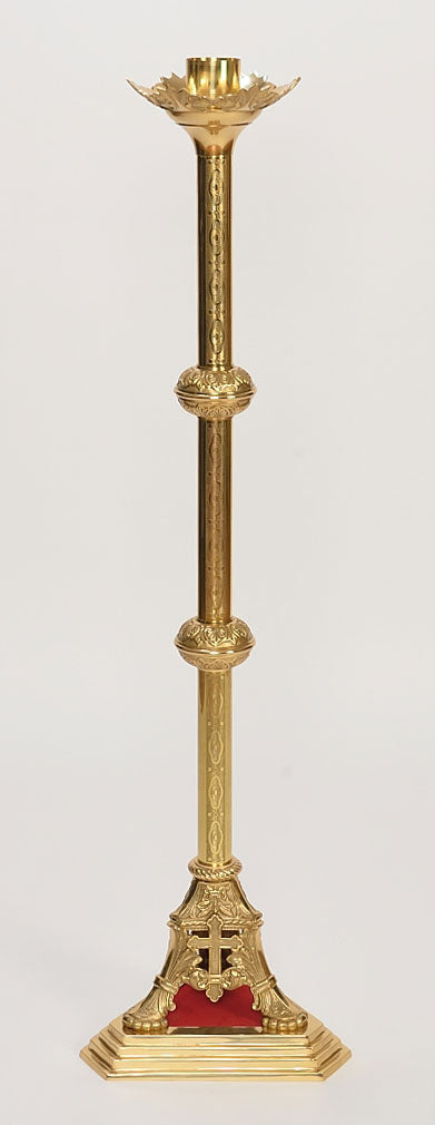 Altar Candelabra, Three Step Base, Brass