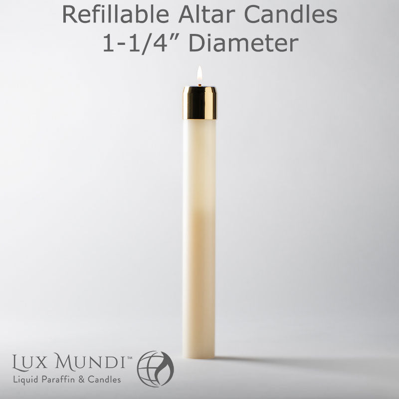 Liquid candle with refillable container, 8 cm diam.